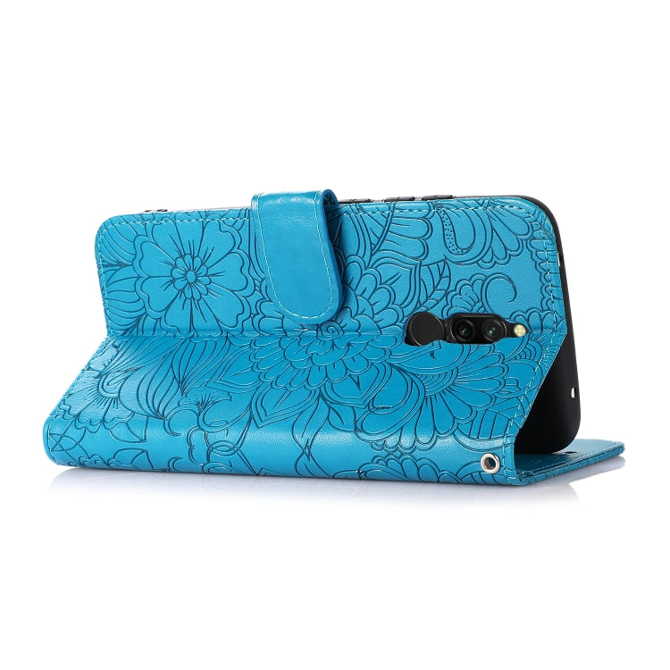 For Xiaomi Redmi 8 Skin Feel Embossed Sunflower Horizontal Flip Leather Case with Holder & Card Slots & Wallet & Lanyard