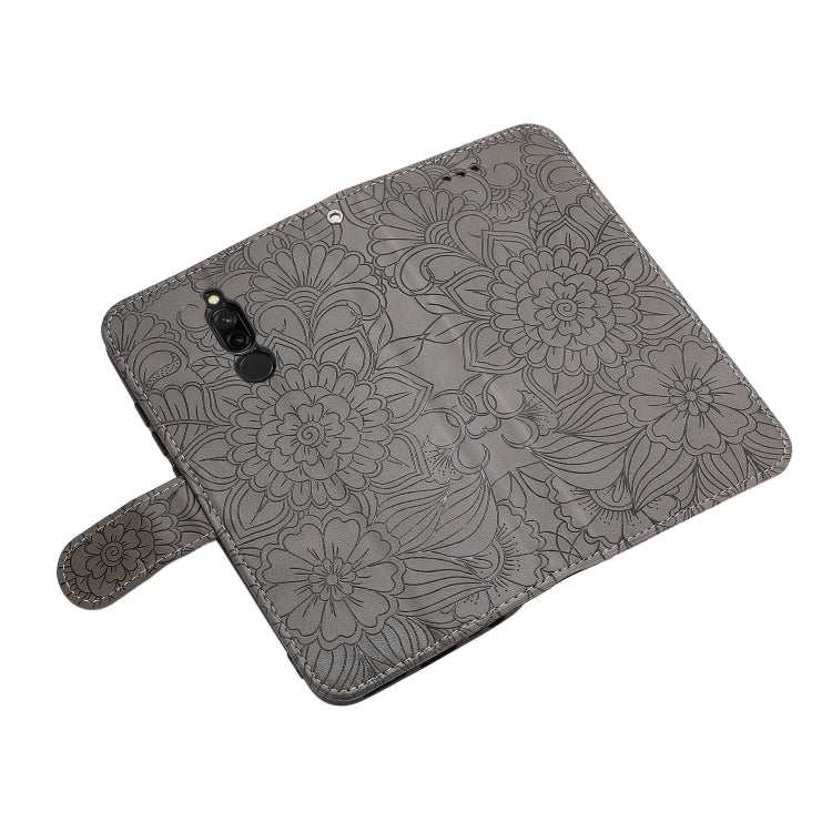 For Xiaomi Redmi 8 Skin Feel Embossed Sunflower Horizontal Flip Leather Case with Holder & Card Slots & Wallet & Lanyard