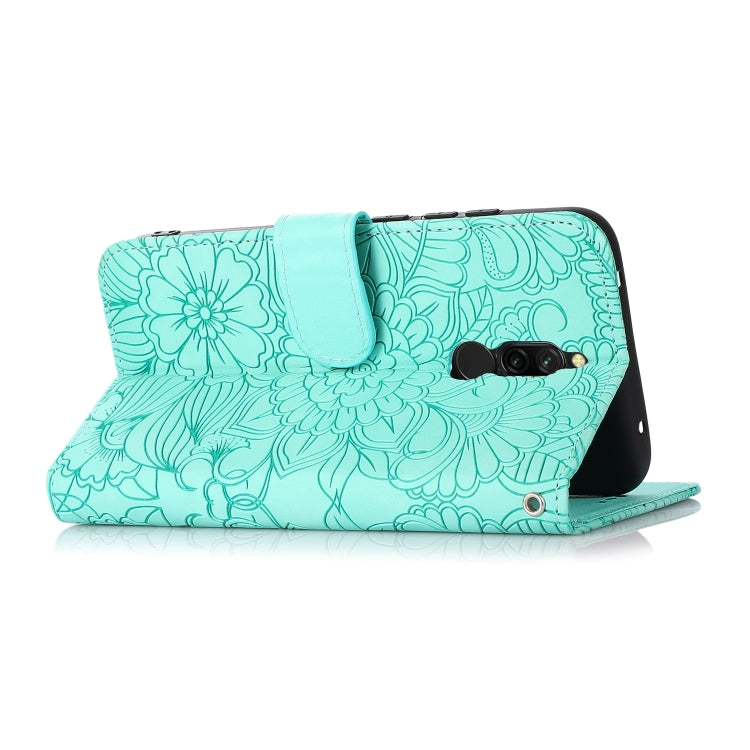 For Xiaomi Redmi 8 Skin Feel Embossed Sunflower Horizontal Flip Leather Case with Holder & Card Slots & Wallet & Lanyard