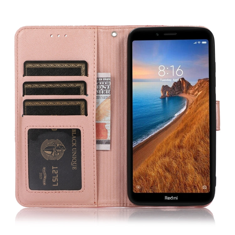 For Xiaomi Redmi 7A Skin Feel Embossed Sunflower Horizontal Flip Leather Case with Holder & Card Slots & Wallet & Lanyard