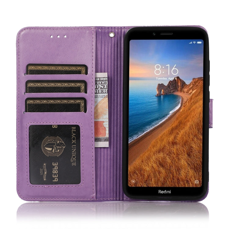 For Xiaomi Redmi 7A Skin Feel Embossed Sunflower Horizontal Flip Leather Case with Holder & Card Slots & Wallet & Lanyard