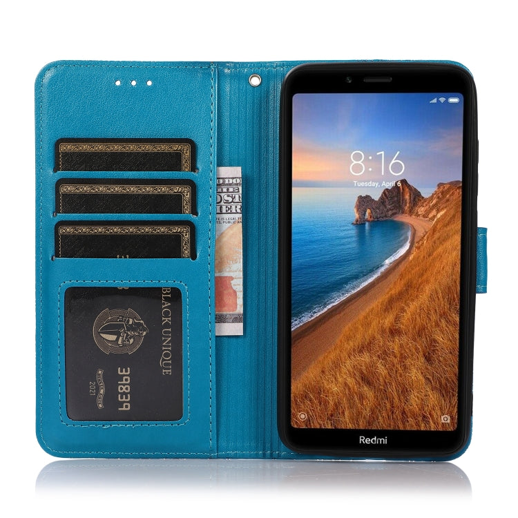 For Xiaomi Redmi 7A Skin Feel Embossed Sunflower Horizontal Flip Leather Case with Holder & Card Slots & Wallet & Lanyard