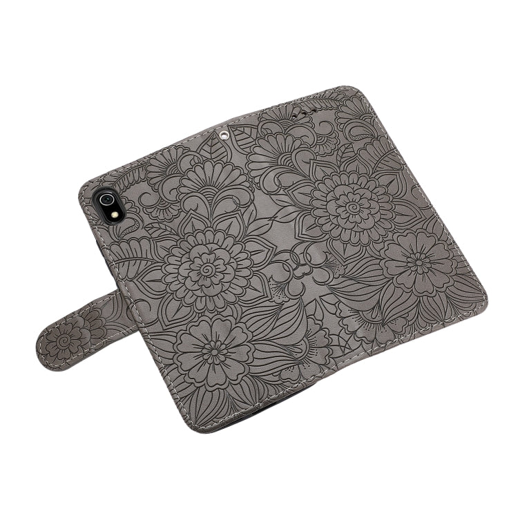 For Xiaomi Redmi 7A Skin Feel Embossed Sunflower Horizontal Flip Leather Case with Holder & Card Slots & Wallet & Lanyard