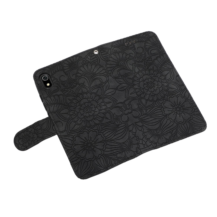 For Xiaomi Redmi 7A Skin Feel Embossed Sunflower Horizontal Flip Leather Case with Holder & Card Slots & Wallet & Lanyard