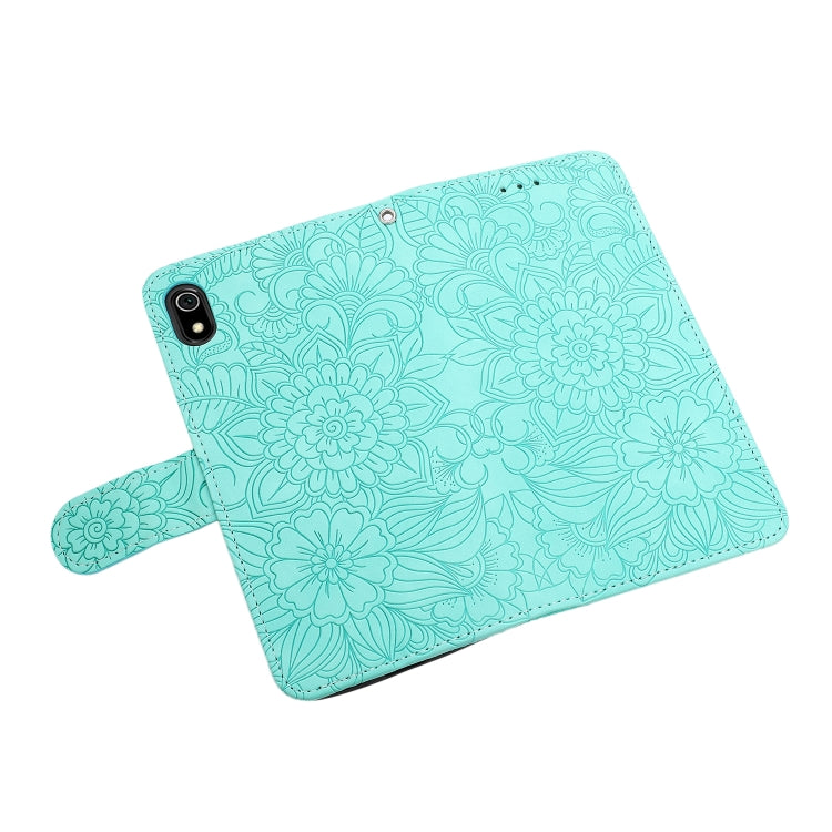 For Xiaomi Redmi 7A Skin Feel Embossed Sunflower Horizontal Flip Leather Case with Holder & Card Slots & Wallet & Lanyard