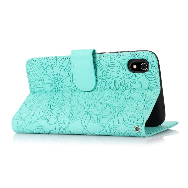 For Xiaomi Redmi 7A Skin Feel Embossed Sunflower Horizontal Flip Leather Case with Holder & Card Slots & Wallet & Lanyard
