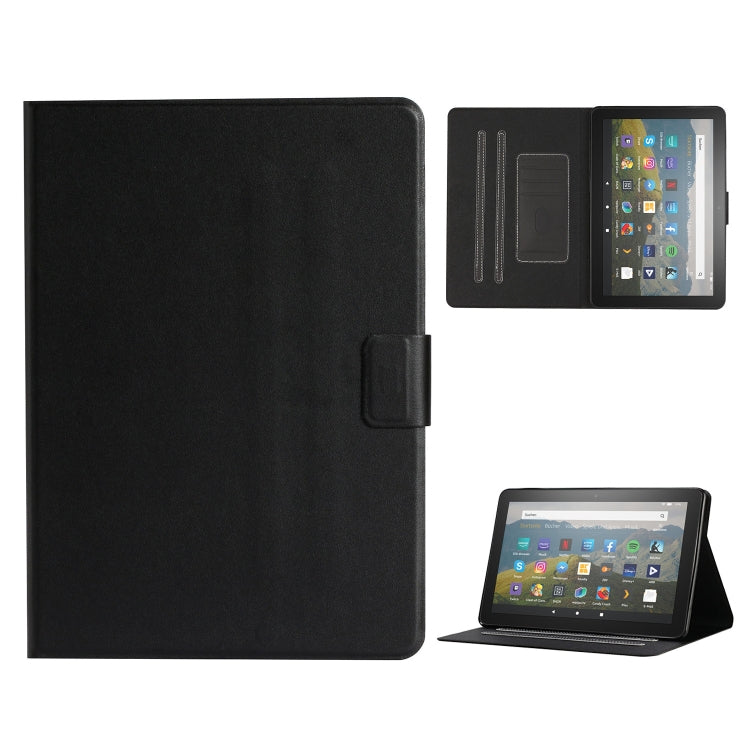 For Amazon Fire HD 10 (2021) Pure Color Horizontal Flip Leather Case with Card Slots & Holder & Sleep / Wake-up Function