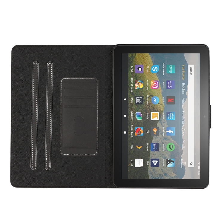 For Amazon Fire HD 10 (2021) Pure Color Horizontal Flip Leather Case with Card Slots & Holder & Sleep / Wake-up Function