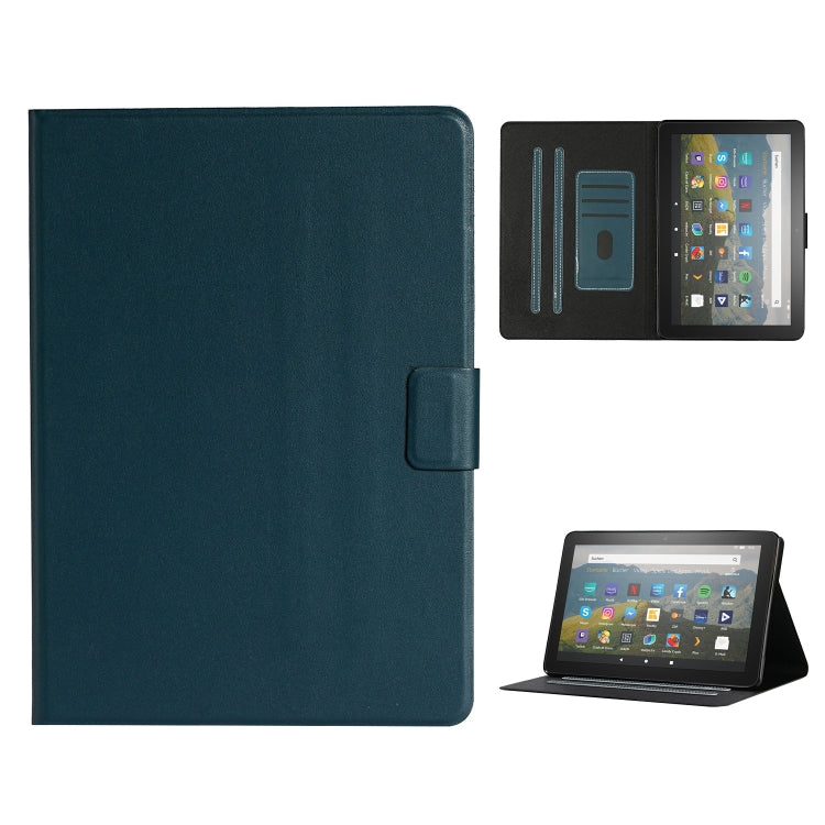 For Amazon Fire HD 10 (2021) Pure Color Horizontal Flip Leather Case with Card Slots & Holder & Sleep / Wake-up Function