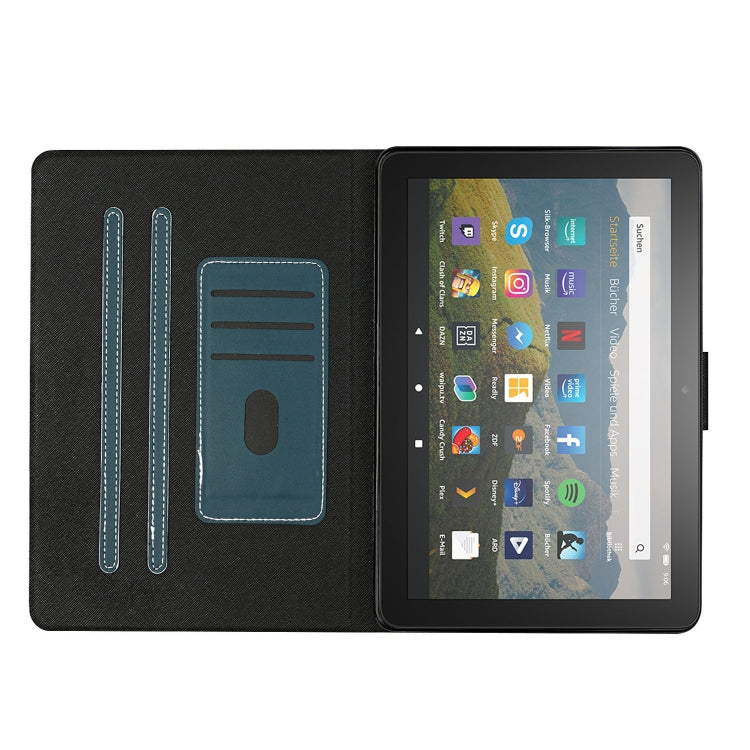 For Amazon Fire HD 10 (2021) Pure Color Horizontal Flip Leather Case with Card Slots & Holder & Sleep / Wake-up Function