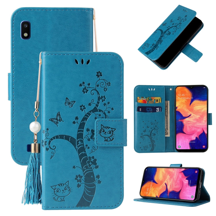 For Samsung Galaxy A10 / M10 Embossed Lucky Tree Horizontal Flip Leather Case with Holder & Card Slot & Wallet & Lanyard