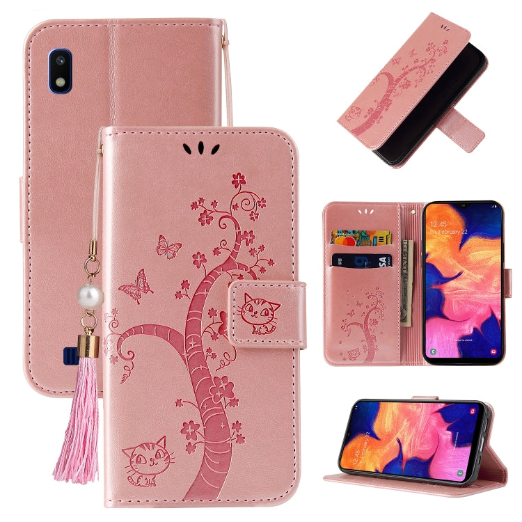 For Samsung Galaxy A10 / M10 Embossed Lucky Tree Horizontal Flip Leather Case with Holder & Card Slot & Wallet & Lanyard