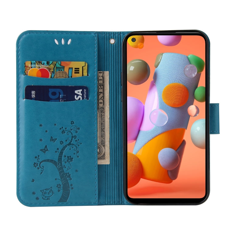 For Samsung Galaxy A11 Embossed Lucky Tree Horizontal Flip Leather Case with Holder & Card Slot & Wallet & Lanyard