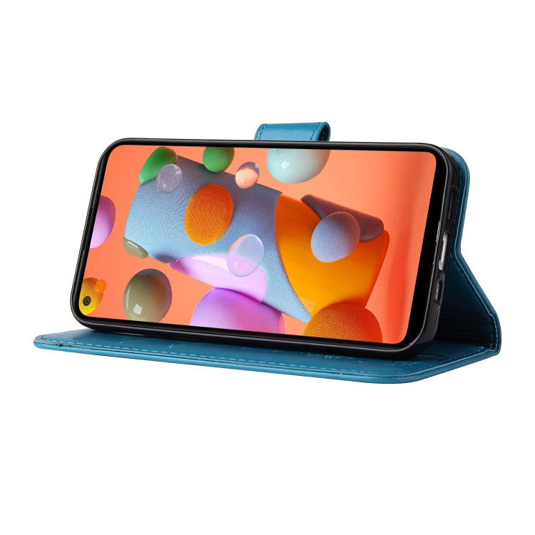 For Samsung Galaxy A11 Embossed Lucky Tree Horizontal Flip Leather Case with Holder & Card Slot & Wallet & Lanyard