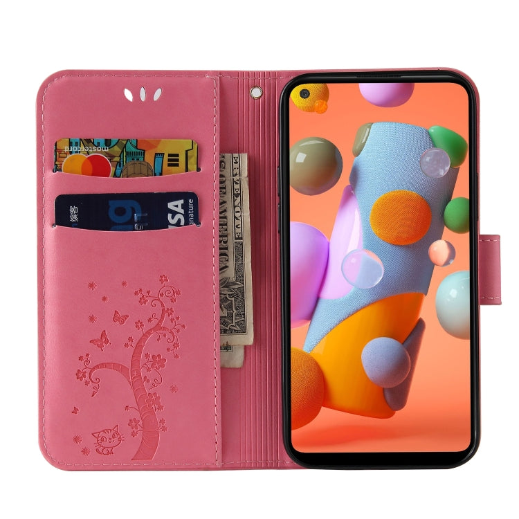 For Samsung Galaxy A11 Embossed Lucky Tree Horizontal Flip Leather Case with Holder & Card Slot & Wallet & Lanyard
