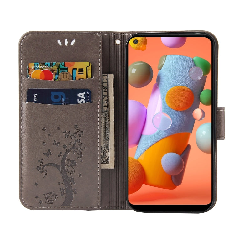 For Samsung Galaxy A11 Embossed Lucky Tree Horizontal Flip Leather Case with Holder & Card Slot & Wallet & Lanyard