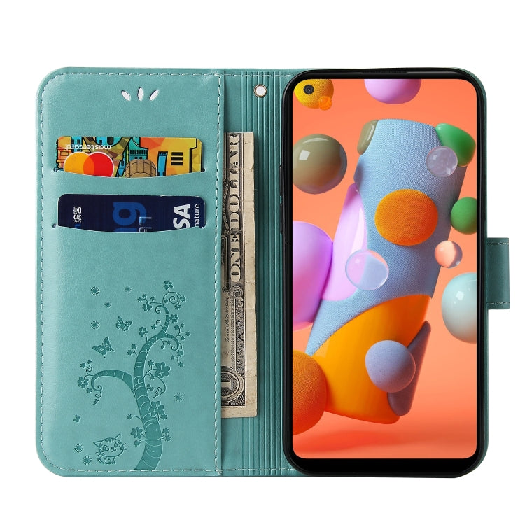 For Samsung Galaxy A11 Embossed Lucky Tree Horizontal Flip Leather Case with Holder & Card Slot & Wallet & Lanyard