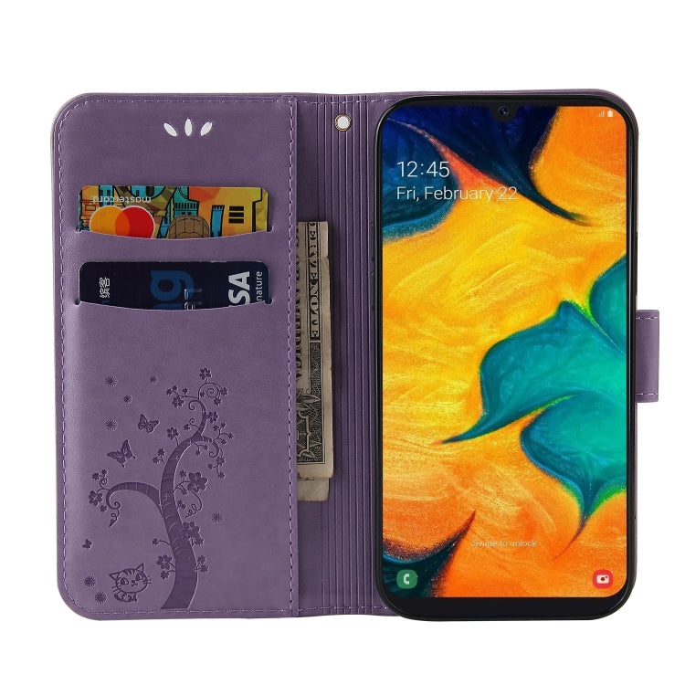 For Samsung Galaxy A20 / A30 Embossed Lucky Tree Horizontal Flip Leather Case with Holder & Card Slot & Wallet & Lanyard