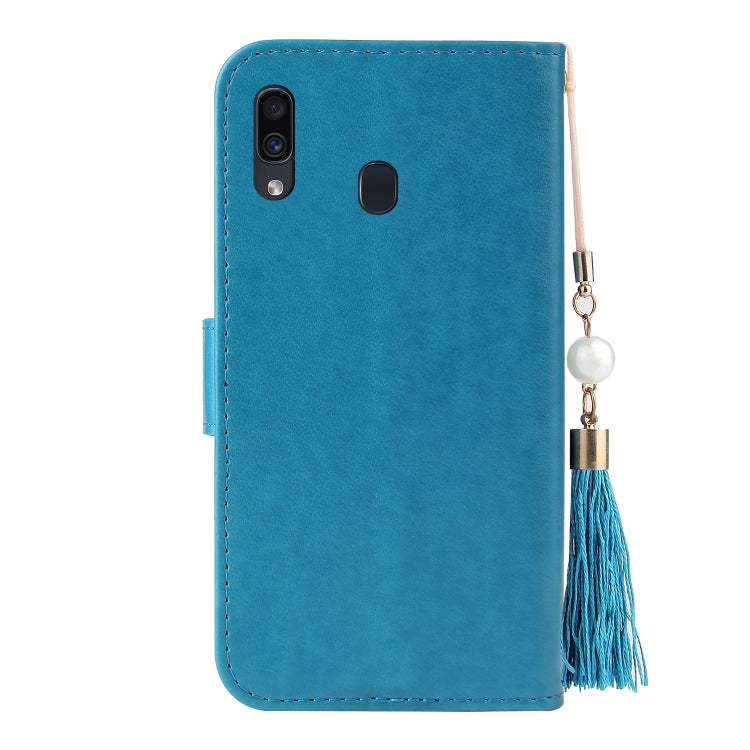 For Samsung Galaxy A20 / A30 Embossed Lucky Tree Horizontal Flip Leather Case with Holder & Card Slot & Wallet & Lanyard