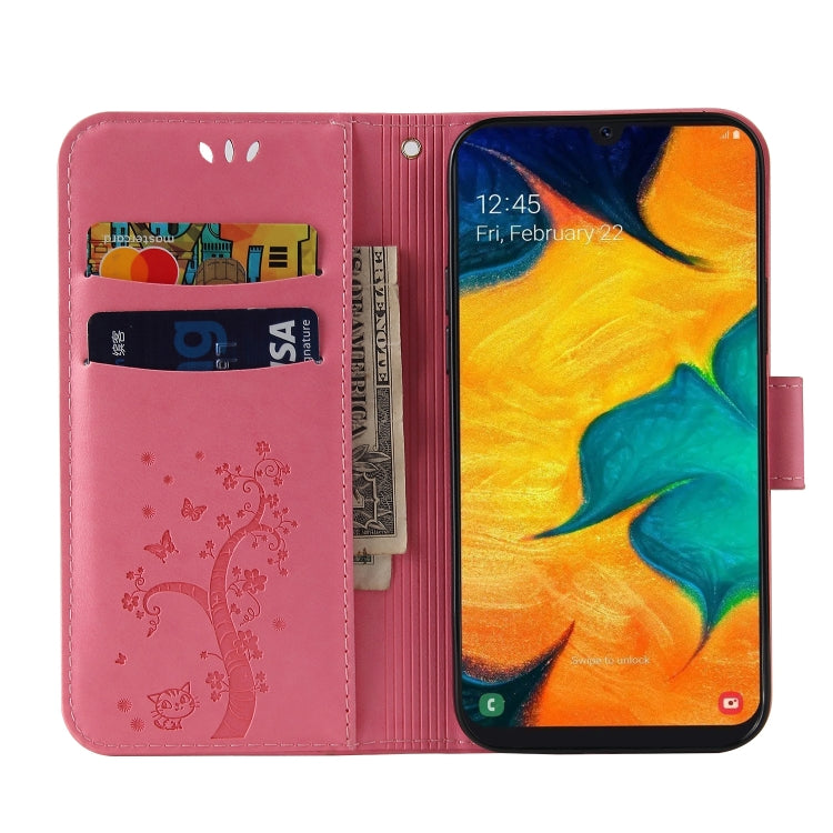 For Samsung Galaxy A20 / A30 Embossed Lucky Tree Horizontal Flip Leather Case with Holder & Card Slot & Wallet & Lanyard