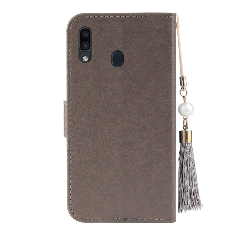 For Samsung Galaxy A20 / A30 Embossed Lucky Tree Horizontal Flip Leather Case with Holder & Card Slot & Wallet & Lanyard