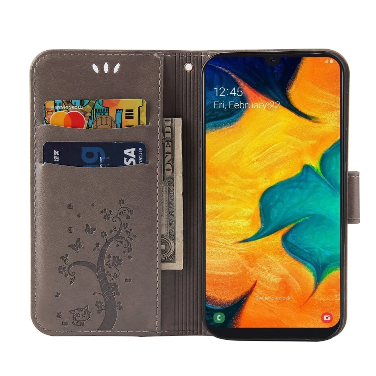 For Samsung Galaxy A20 / A30 Embossed Lucky Tree Horizontal Flip Leather Case with Holder & Card Slot & Wallet & Lanyard