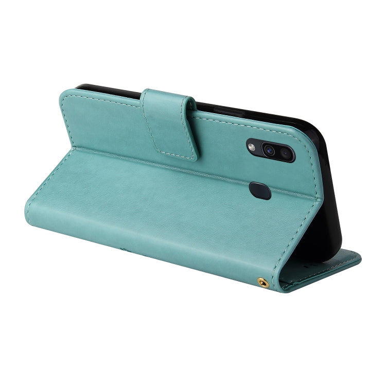 For Samsung Galaxy A20 / A30 Embossed Lucky Tree Horizontal Flip Leather Case with Holder & Card Slot & Wallet & Lanyard