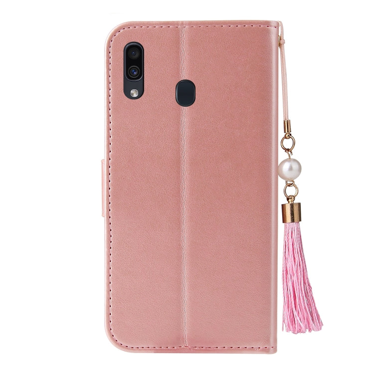 For Samsung Galaxy A20 / A30 Embossed Lucky Tree Horizontal Flip Leather Case with Holder & Card Slot & Wallet & Lanyard
