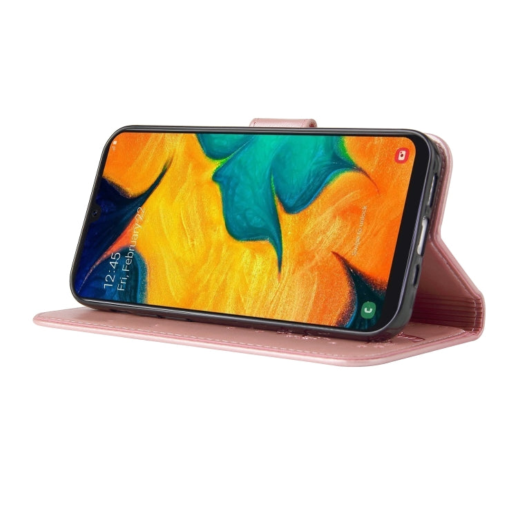 For Samsung Galaxy A20 / A30 Embossed Lucky Tree Horizontal Flip Leather Case with Holder & Card Slot & Wallet & Lanyard