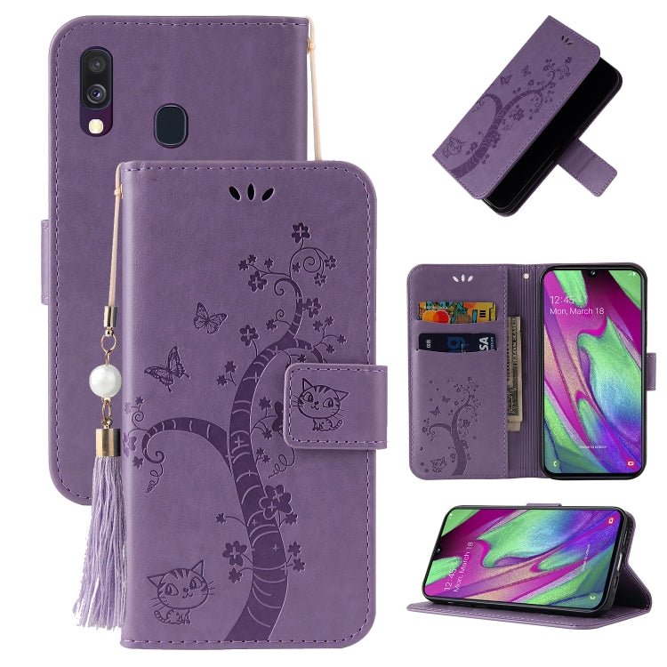 For Samsung Galaxy A20e Embossed Lucky Tree Horizontal Flip Leather Case with Holder & Card Slot & Wallet & Lanyard