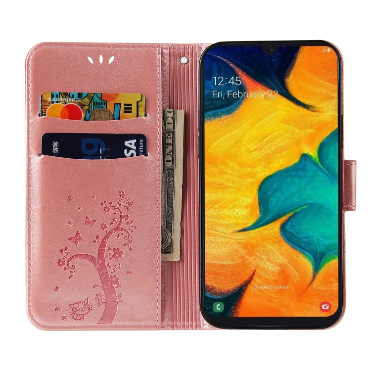 For Samsung Galaxy A20s Embossed Lucky Tree Horizontal Flip Leather Case with Holder & Card Slot & Wallet & Lanyard