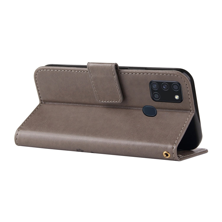 For Samsung Galaxy A21s Embossed Lucky Tree Horizontal Flip Leather Case with Holder & Card Slot & Wallet & Lanyard