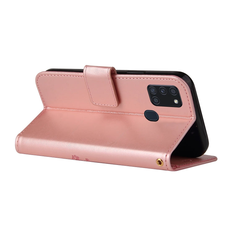 For Samsung Galaxy A21s Embossed Lucky Tree Horizontal Flip Leather Case with Holder & Card Slot & Wallet & Lanyard