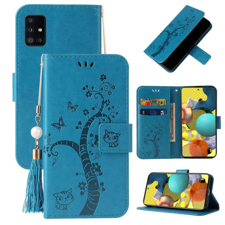 For Samsung Galaxy A31 Embossed Lucky Tree Horizontal Flip Leather Case with Holder & Card Slot & Wallet & Lanyard