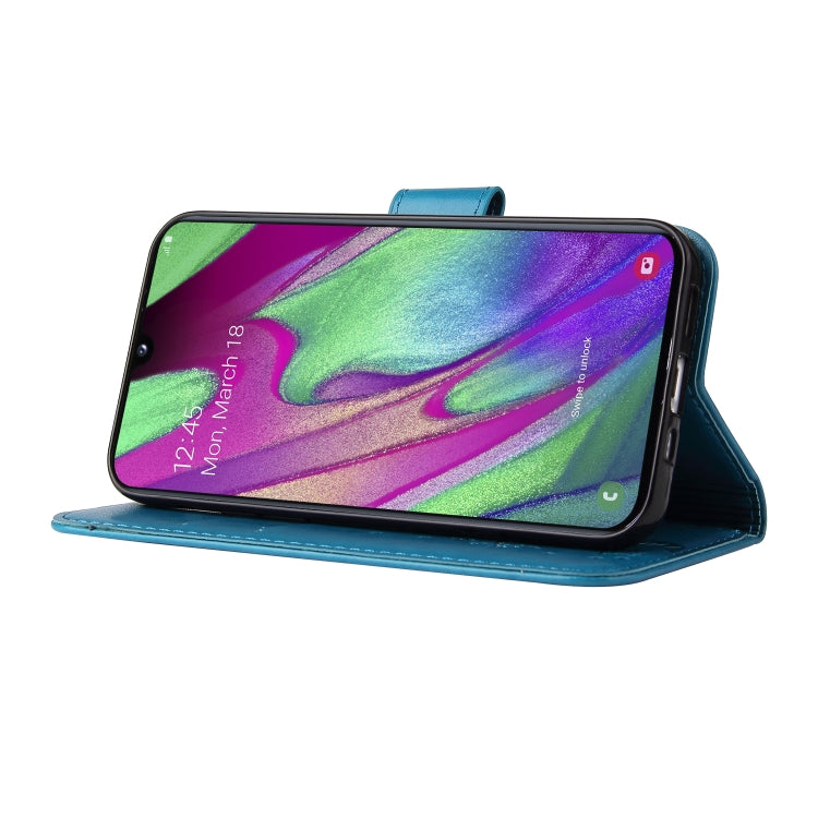 For Samsung Galaxy A40 Embossed Lucky Tree Horizontal Flip Leather Case with Holder & Card Slot & Wallet & Lanyard