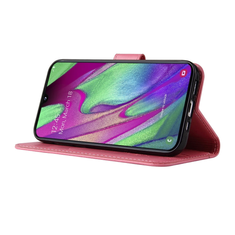 For Samsung Galaxy A40 Embossed Lucky Tree Horizontal Flip Leather Case with Holder & Card Slot & Wallet & Lanyard