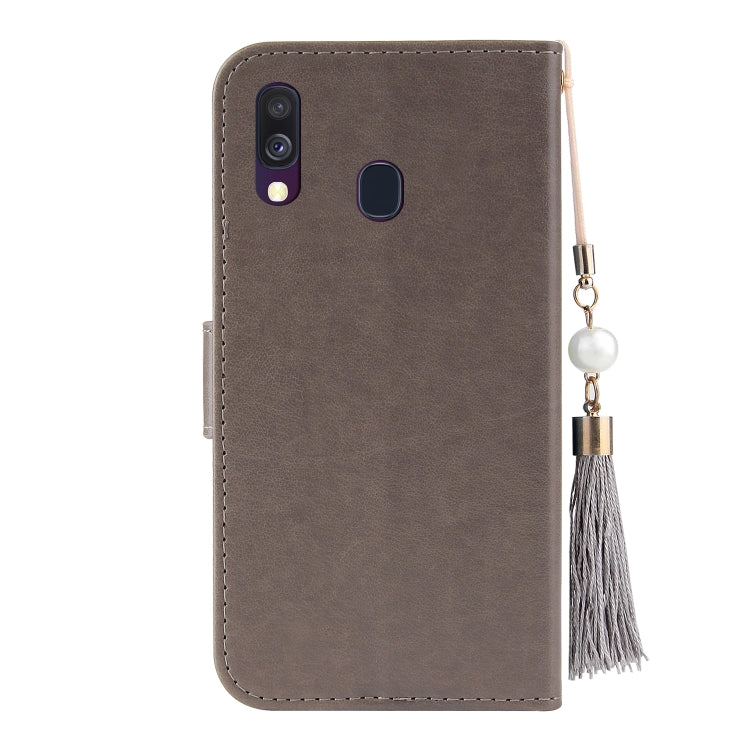 For Samsung Galaxy A40 Embossed Lucky Tree Horizontal Flip Leather Case with Holder & Card Slot & Wallet & Lanyard