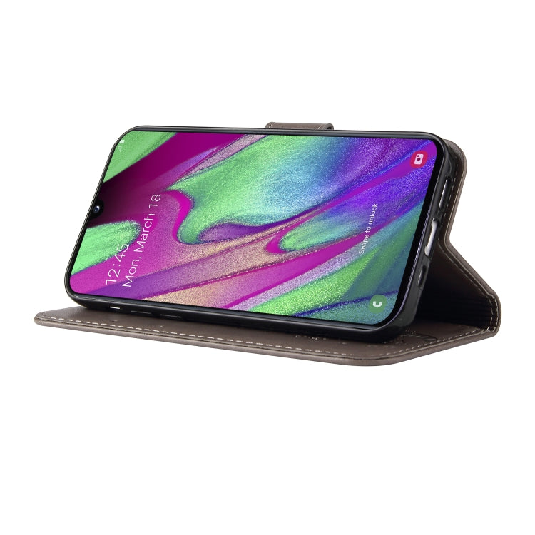 For Samsung Galaxy A40 Embossed Lucky Tree Horizontal Flip Leather Case with Holder & Card Slot & Wallet & Lanyard