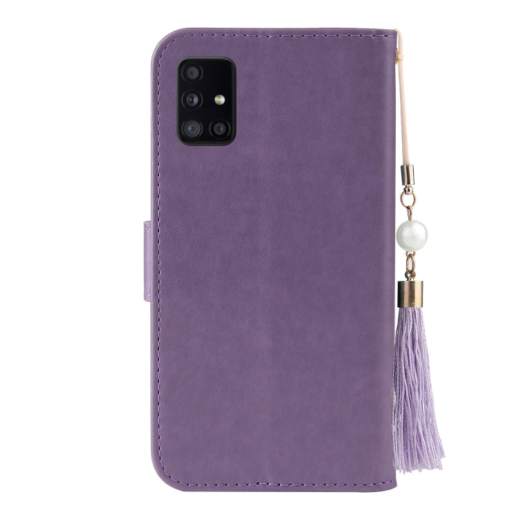 For Samsung Galaxy A41 Embossed Lucky Tree Horizontal Flip Leather Case with Holder & Card Slot & Wallet & Lanyard