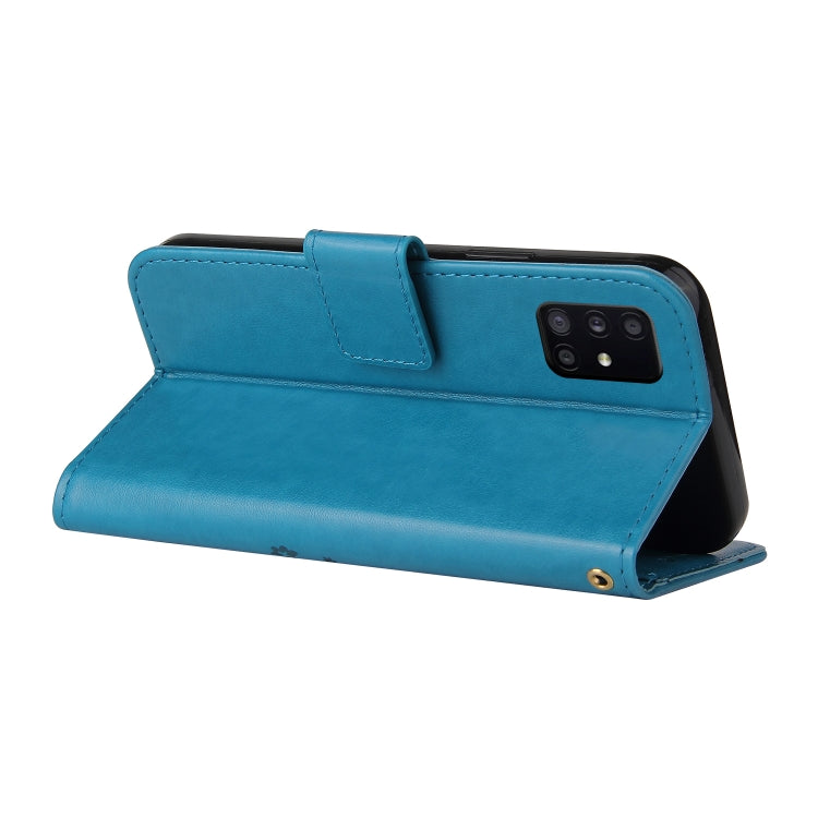 For Samsung Galaxy A41 Embossed Lucky Tree Horizontal Flip Leather Case with Holder & Card Slot & Wallet & Lanyard