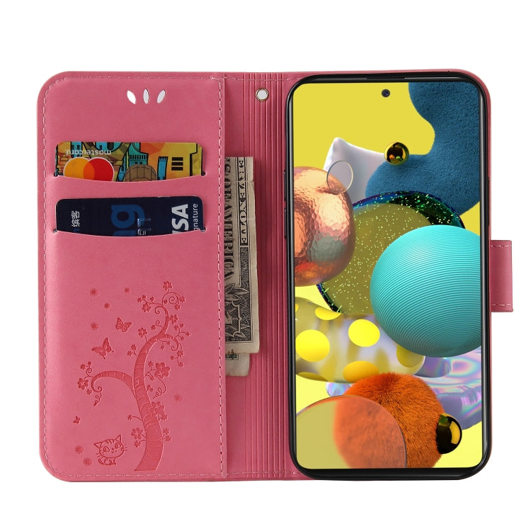 For Samsung Galaxy A41 Embossed Lucky Tree Horizontal Flip Leather Case with Holder & Card Slot & Wallet & Lanyard