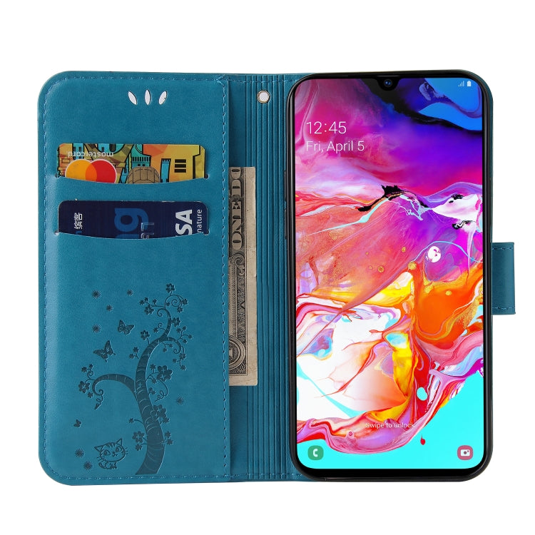 For Samsung Galaxy A50 Embossed Lucky Tree Horizontal Flip Leather Case with Holder & Card Slot & Wallet & Lanyard