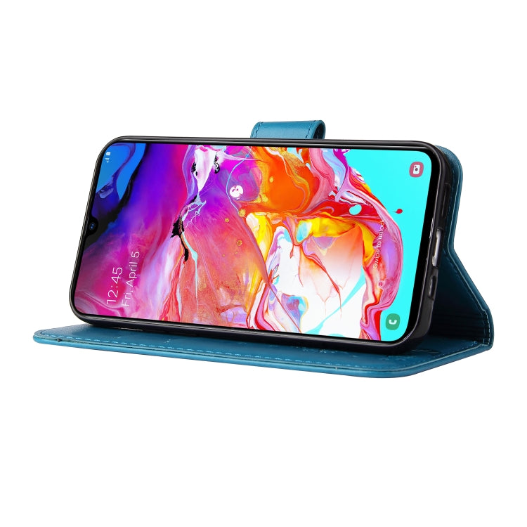 For Samsung Galaxy A50 Embossed Lucky Tree Horizontal Flip Leather Case with Holder & Card Slot & Wallet & Lanyard