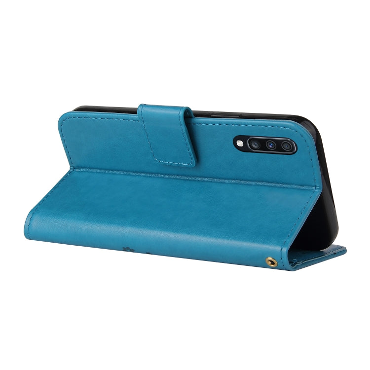 For Samsung Galaxy A50 Embossed Lucky Tree Horizontal Flip Leather Case with Holder & Card Slot & Wallet & Lanyard