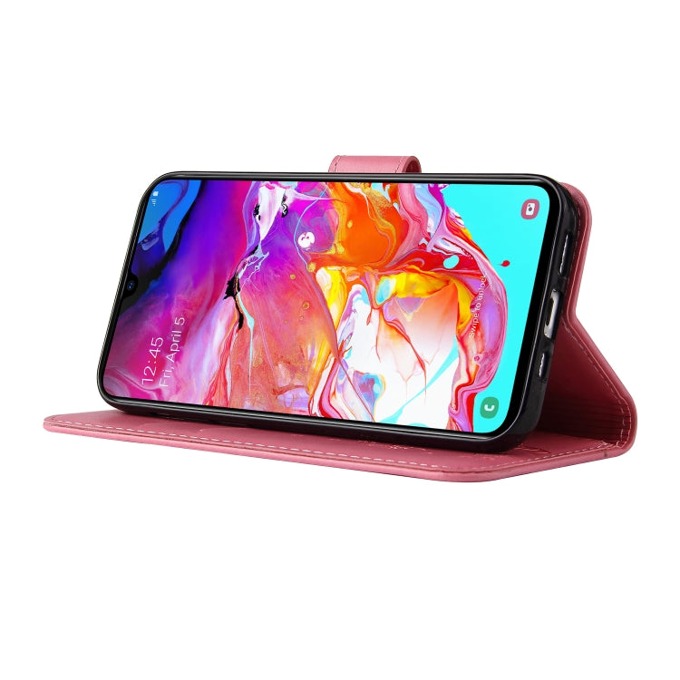For Samsung Galaxy A50 Embossed Lucky Tree Horizontal Flip Leather Case with Holder & Card Slot & Wallet & Lanyard