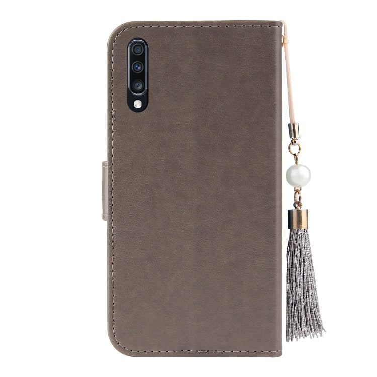 For Samsung Galaxy A50 Embossed Lucky Tree Horizontal Flip Leather Case with Holder & Card Slot & Wallet & Lanyard