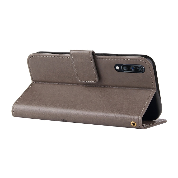 For Samsung Galaxy A50 Embossed Lucky Tree Horizontal Flip Leather Case with Holder & Card Slot & Wallet & Lanyard