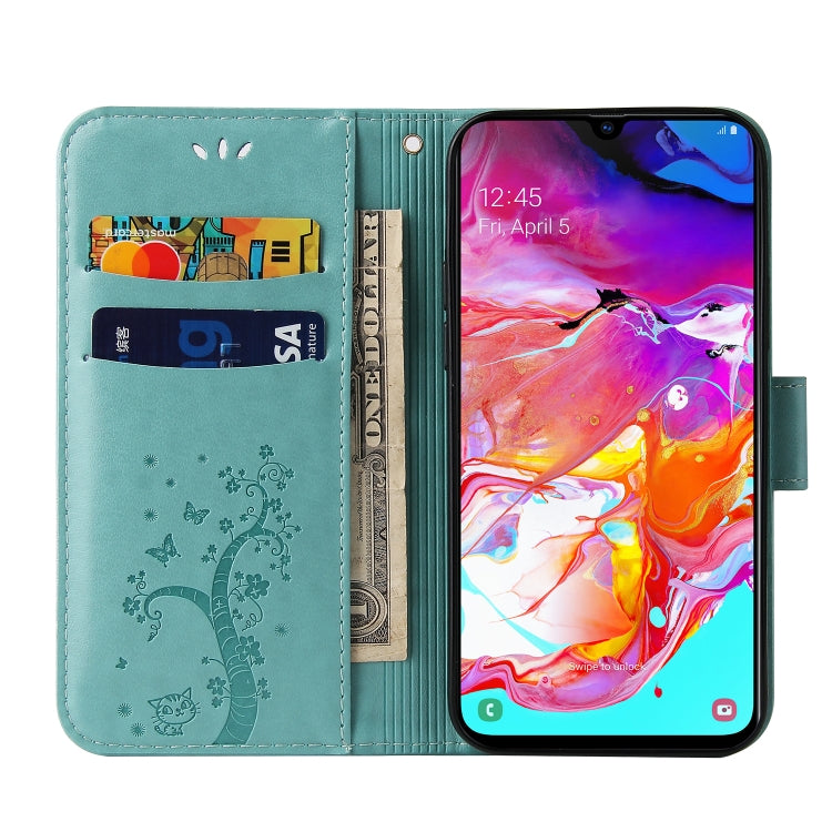 For Samsung Galaxy A50 Embossed Lucky Tree Horizontal Flip Leather Case with Holder & Card Slot & Wallet & Lanyard