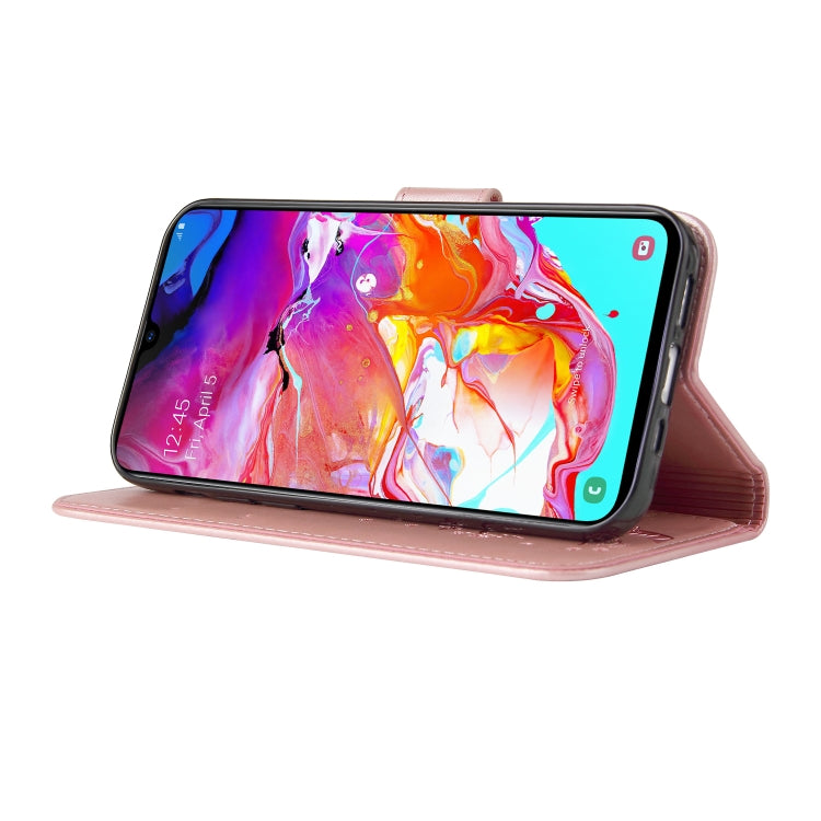 For Samsung Galaxy A50 Embossed Lucky Tree Horizontal Flip Leather Case with Holder & Card Slot & Wallet & Lanyard