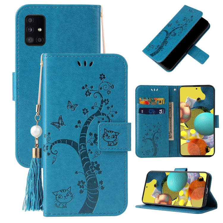 For Samsung Galaxy A51 5G Embossed Lucky Tree Horizontal Flip Leather Case with Holder & Card Slot & Wallet & Lanyard